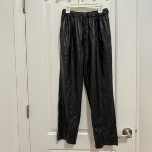 Zara Drawstring Faux Leather Pants